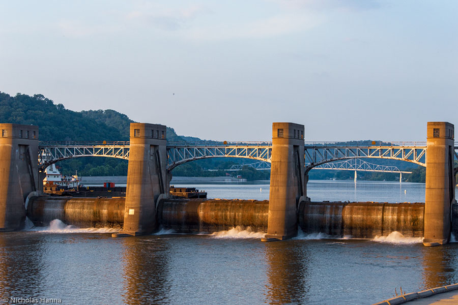 Bridge over a hydroelectric dam.