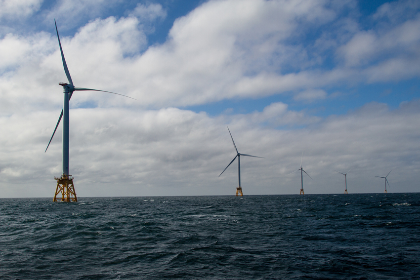 Five offshore wind turbines