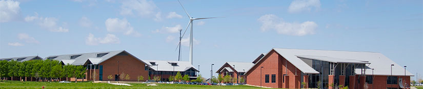 Wind turbine on college campus
